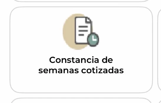 Mosaico Constancia de semanas cotizadas dentro de la app IMSS Digital