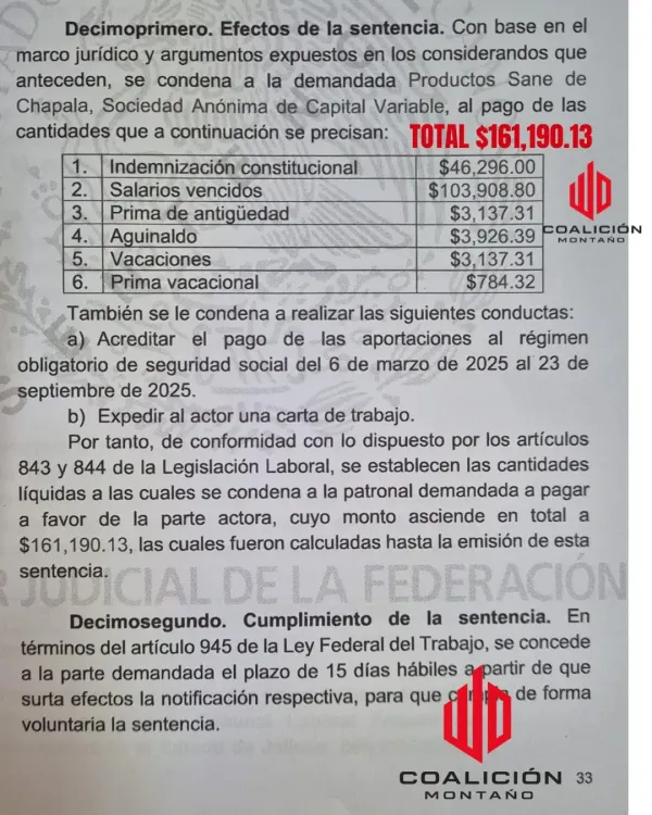 Referencia de persona ayudada por Coalición Montaño