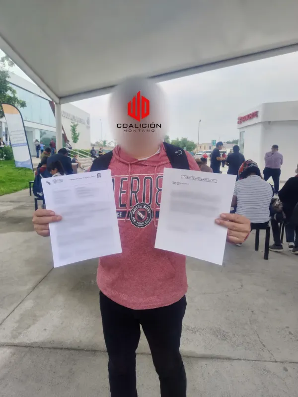 Referencia de persona ayudada por Coalición Montaño