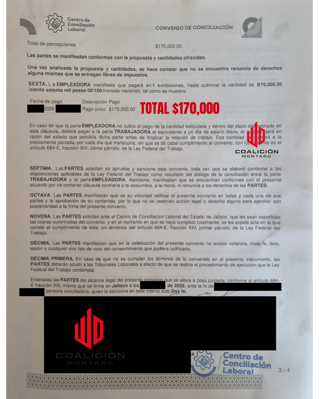 Referencia de persona ayudada por Coalición Montaño